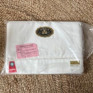 Vintage French linen top sheet